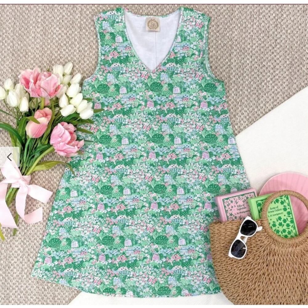 The Beaufort Bonnet Company Polly Play Dress Belmont Blooms Women's Sz. S
